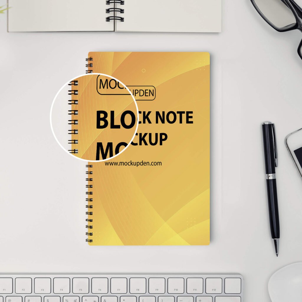 Free Block Note Mockup PSD Template Mockup Den