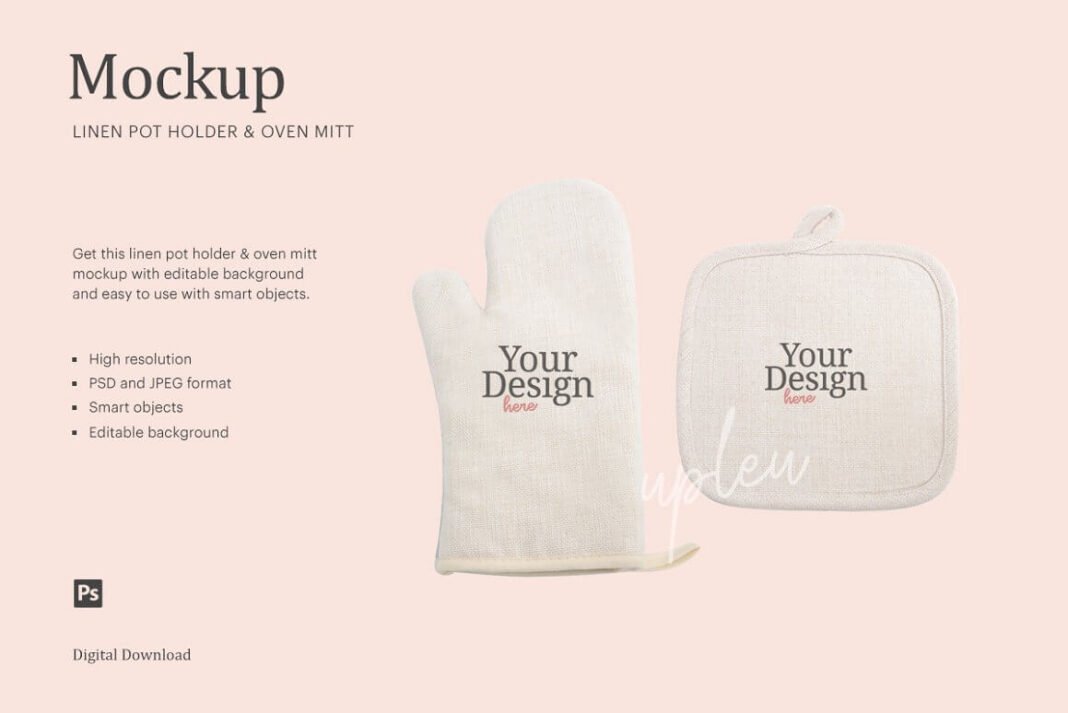 Cute Oven Mitt Mockup Psd Templates Mockup Den