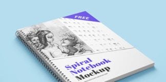 Both Open & Closed Spiral Notebook Mockup