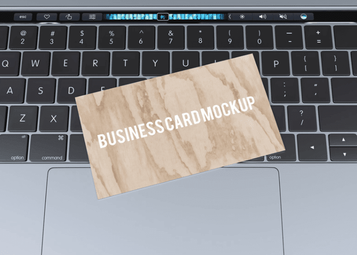 Simple Business Card Mockup on MacBook