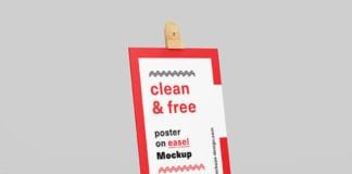 Clean and Free Poster on Easel Mockup