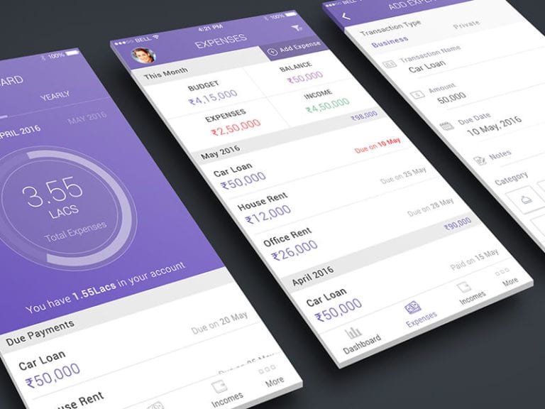 Finance App Mockup