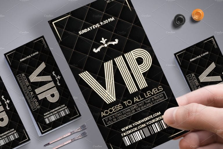 Handhold Luxury VIP Pass Card Mockup