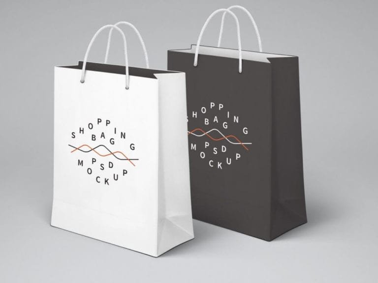 All Colors Paper Shopping Bag Mockup – 2 Different Style