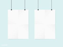 Simple Hanging White Paper Mockup