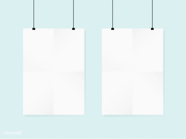 Simple Hanging White Paper Mockup