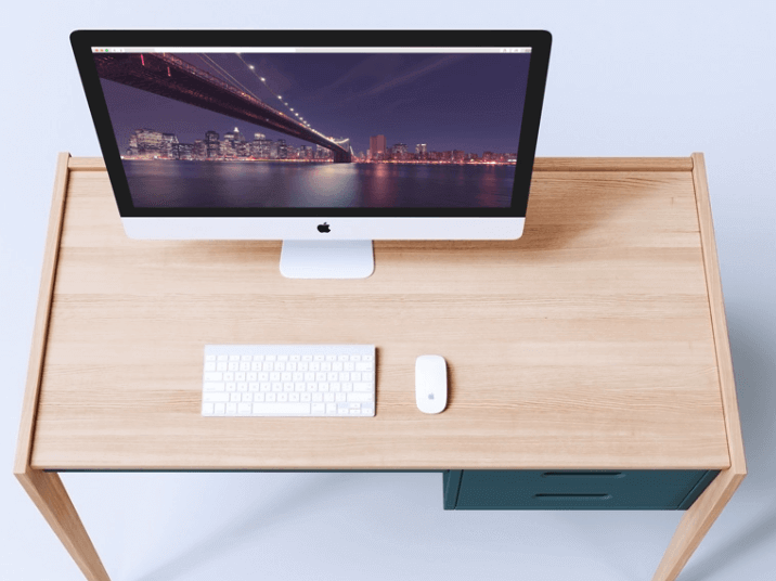 Free Studio Workspace Realistic iMac Mockup
