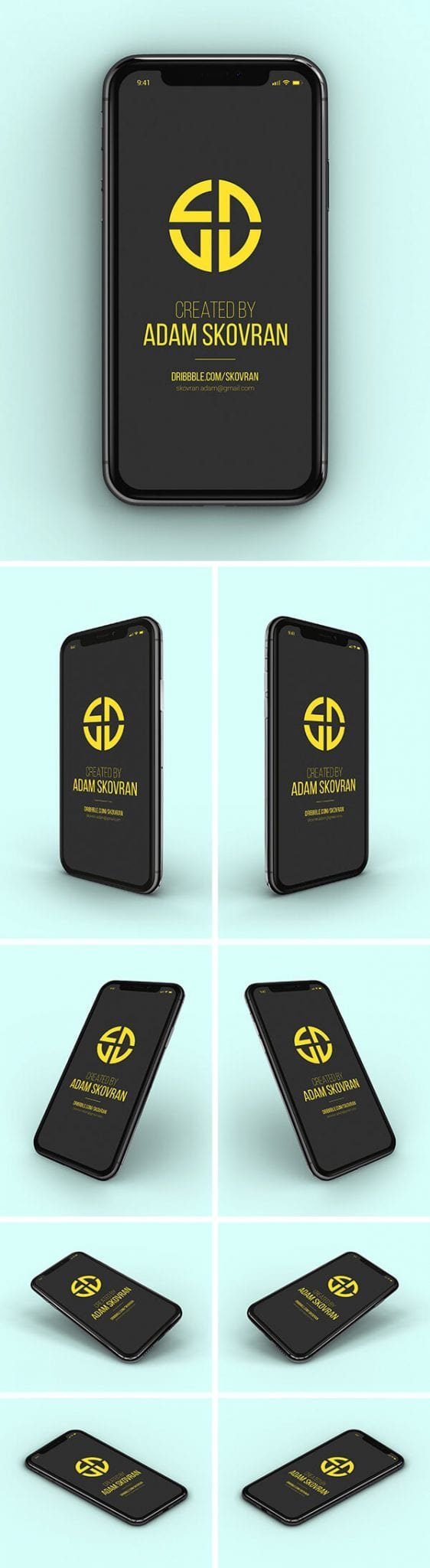 iPhone X MockUps from 9 Different Angles