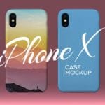 iPhone X Silicone Case Back Cover Mockup PSD