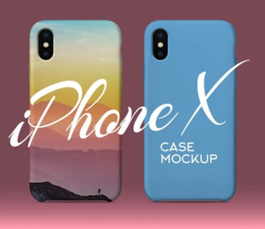 iPhone X Silicone Case Back Cover Mockup PSD