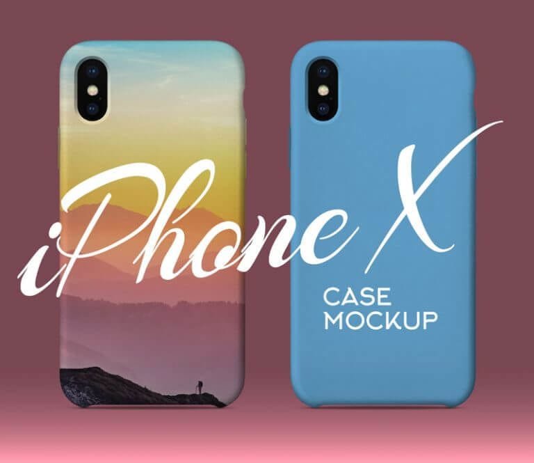 iPhone X Silicone Case Back Cover Mockup PSD