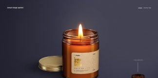 Naturalistic Amber Jar Candle Mockup