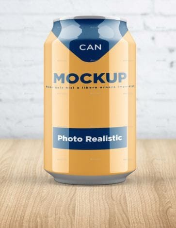 Customizable Glittering Can Mockup