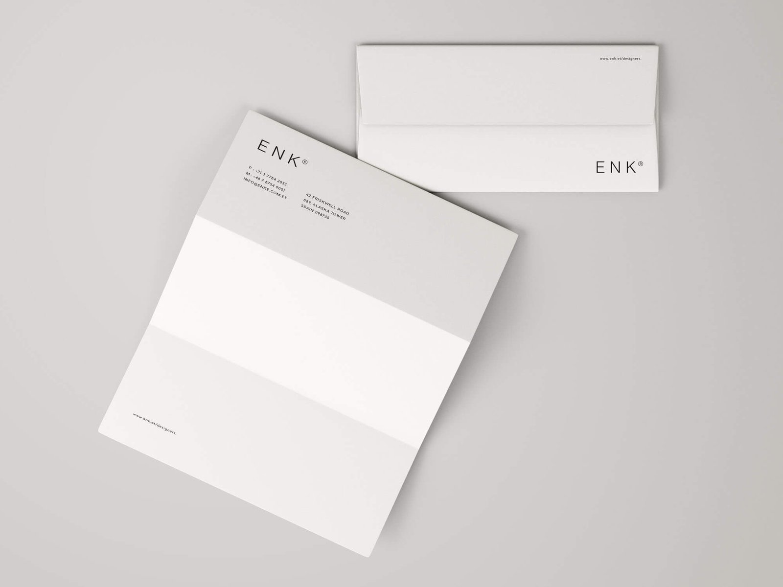 Free Envelope and A4 Folded Letterhead Mockup