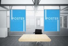 Office Posters Mockups With Chair and Table