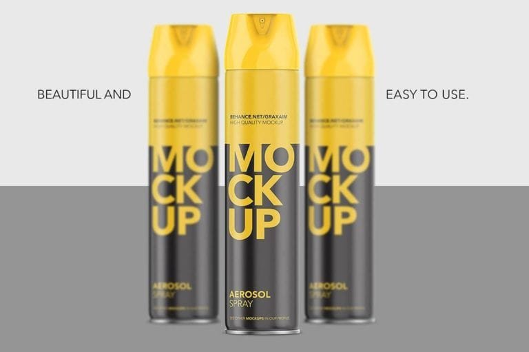 Front View Aerosol Spray Matte Mockup