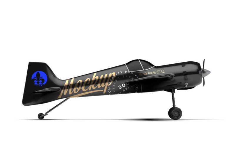 Black Aerotatic Aircraft Mockup – Mockup Den