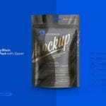 Single Zipper Black DoyPack Mockup