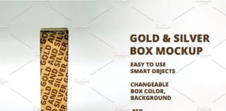 Gold & Silver Box Mockup Bundle v4