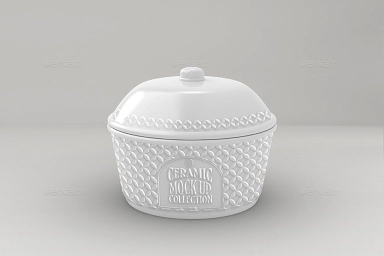 Designed Ceramic Pot Packaging MockUp