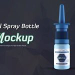 Blue Photorealistic Nasal Spray Bottle Mockup