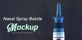 Blue Photorealistic Nasal Spray Bottle Mockup