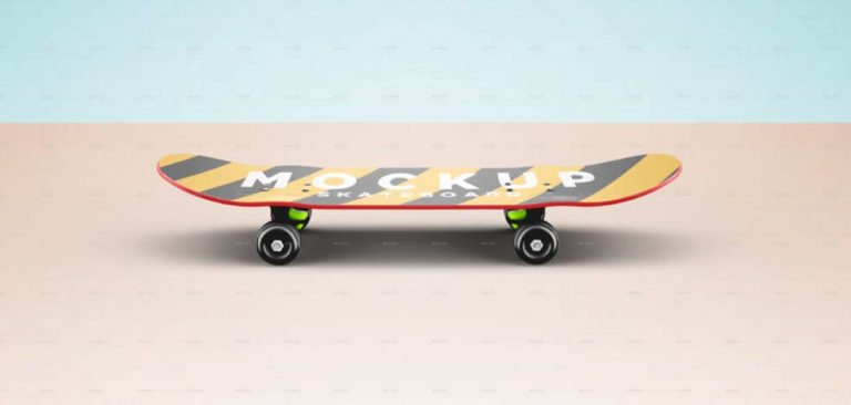 Clean design Yellow Skateboard Mockup