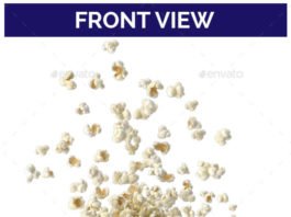 Font view Popcorn Mockup with Box