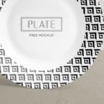 Free Glossy Round front view Ceramic Plate Mockup