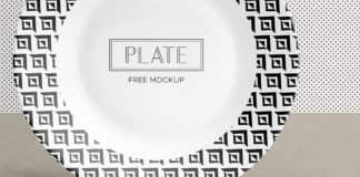 Free Glossy Round front view Ceramic Plate Mockup