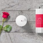 Free Gorgeous Candle Mockup with red rose