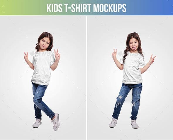 Clean design Kids T-Shirt Bundle Mockups