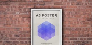 Free Wall mounted Outdoor Framed Poster Mockup