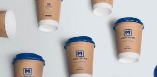 Free Photorealistic Coffee Cup with Cover Mockup