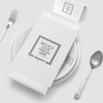 Free Customizable white Menu Mockup with Spoon