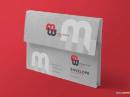 Free White Flap Folder Mockup