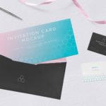 Free Invitation Mockup PSD with envelope