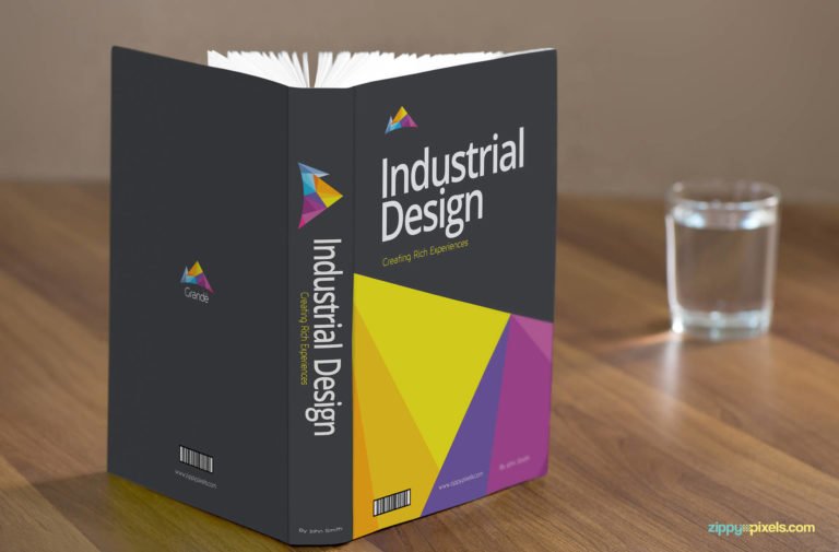 Front view Free Standing Book Mockup PSD