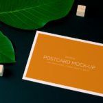 Free Realistic top view Postcard Mockup