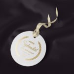 Free Photorealistic white Lavish Tag Mock Up