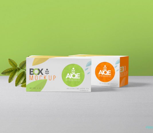 Free Photorealistic Front view Tea Packaging Mockup