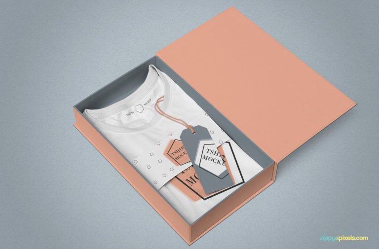 Free Box Packed Tee Shirt Mockup – mockupden