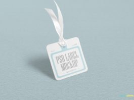 Free Clean design Cloth Tag Mockup PSD