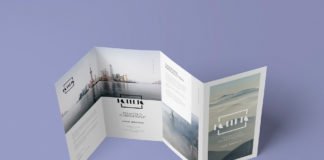 Free Photorealistic Top View Folded Brochure Mockup