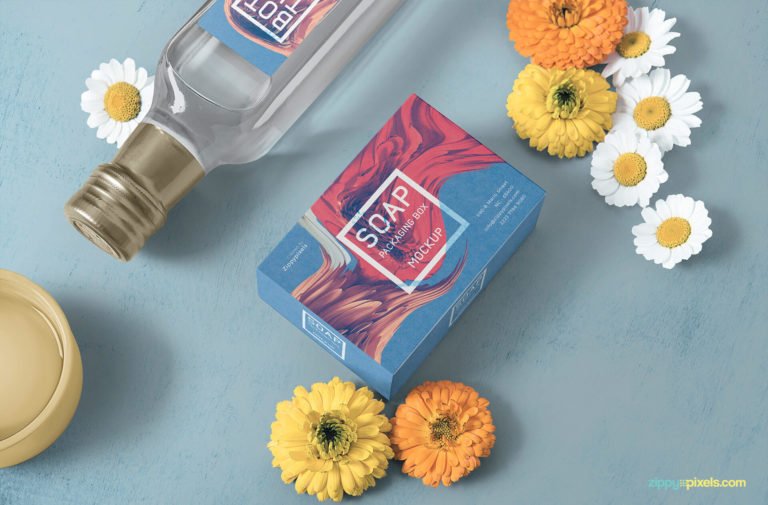 Free Elegant Square Soap Packaging Mockup
