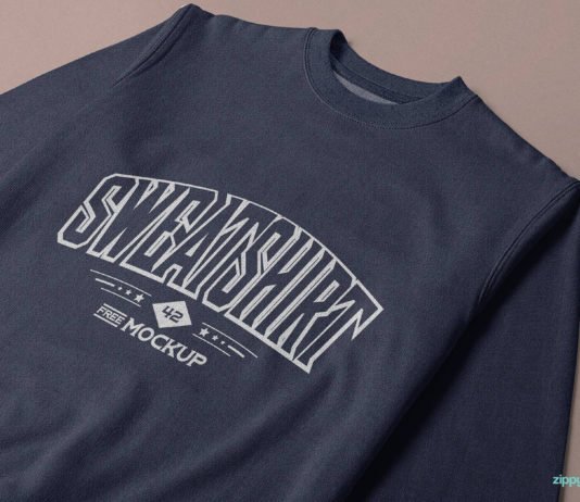 Free Clean design Elegant Single Crewneck Sweatshirt Mockup