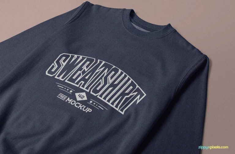 Free Clean design Elegant Single Crewneck Sweatshirt Mockup