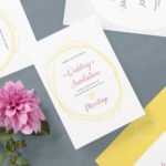 Free White Wedding Card Mockup with flower