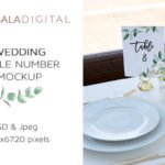 Wedding Table Number Mockup with Glass