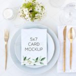 Elegant White Wedding Menu Mockup Psd